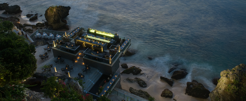 巴里島Ayana Rock Bar浪漫夕陽空中酒吧