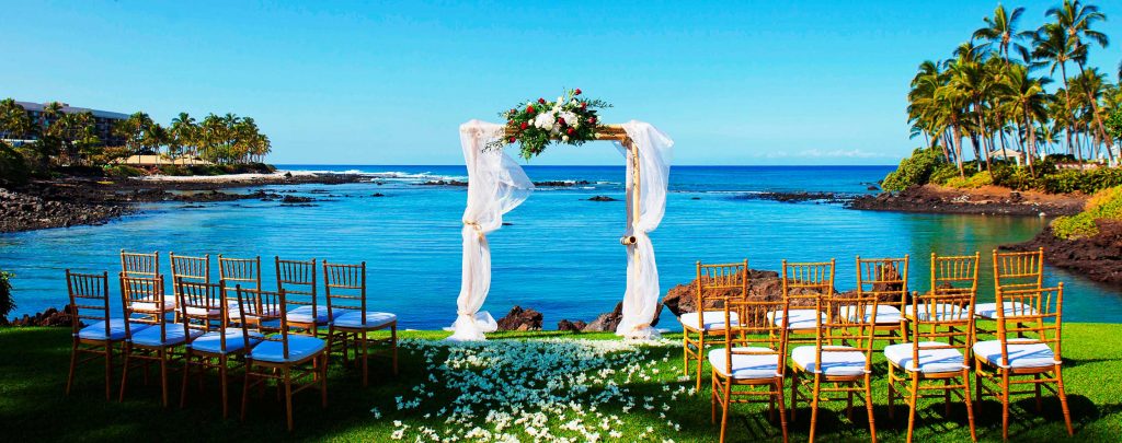 夏威夷大島180度全海景海畔草坪婚禮