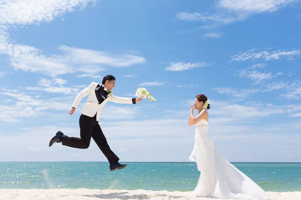 沖繩聖陶芮塔教堂婚禮 圖庫