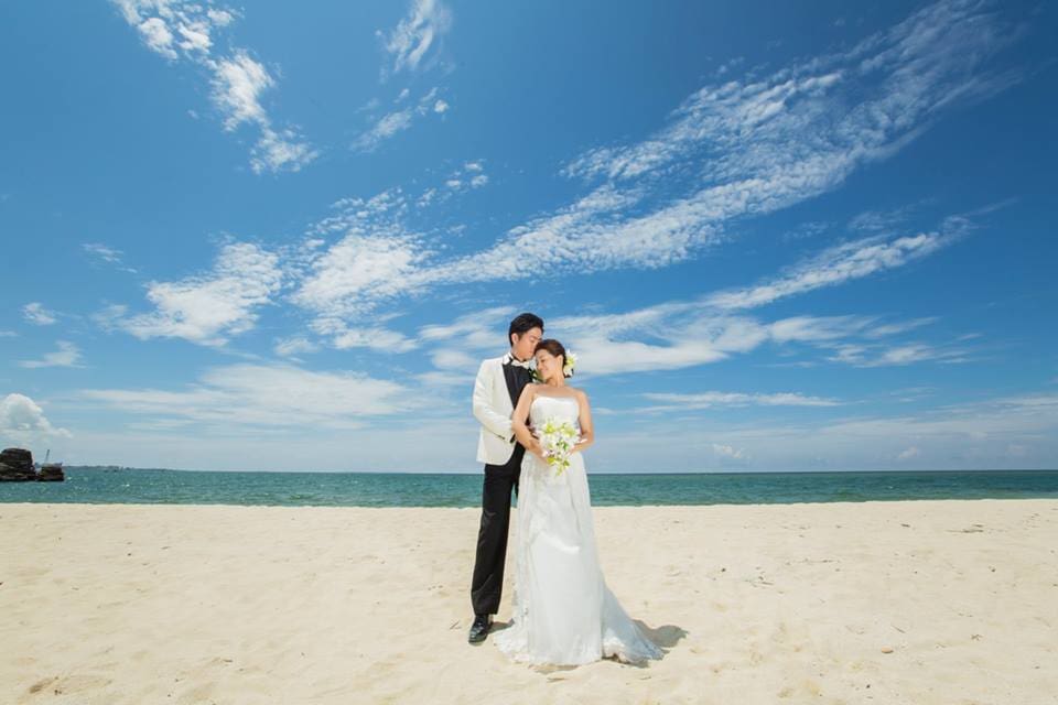 沖繩聖陶芮塔教堂婚禮 圖庫