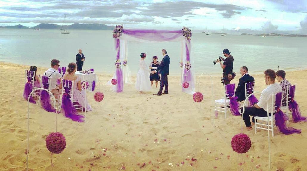 蘇梅島主題定制沙灘婚禮 圖庫