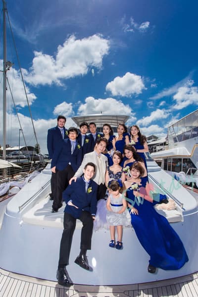 奧克蘭私人遊艇婚禮 圖庫