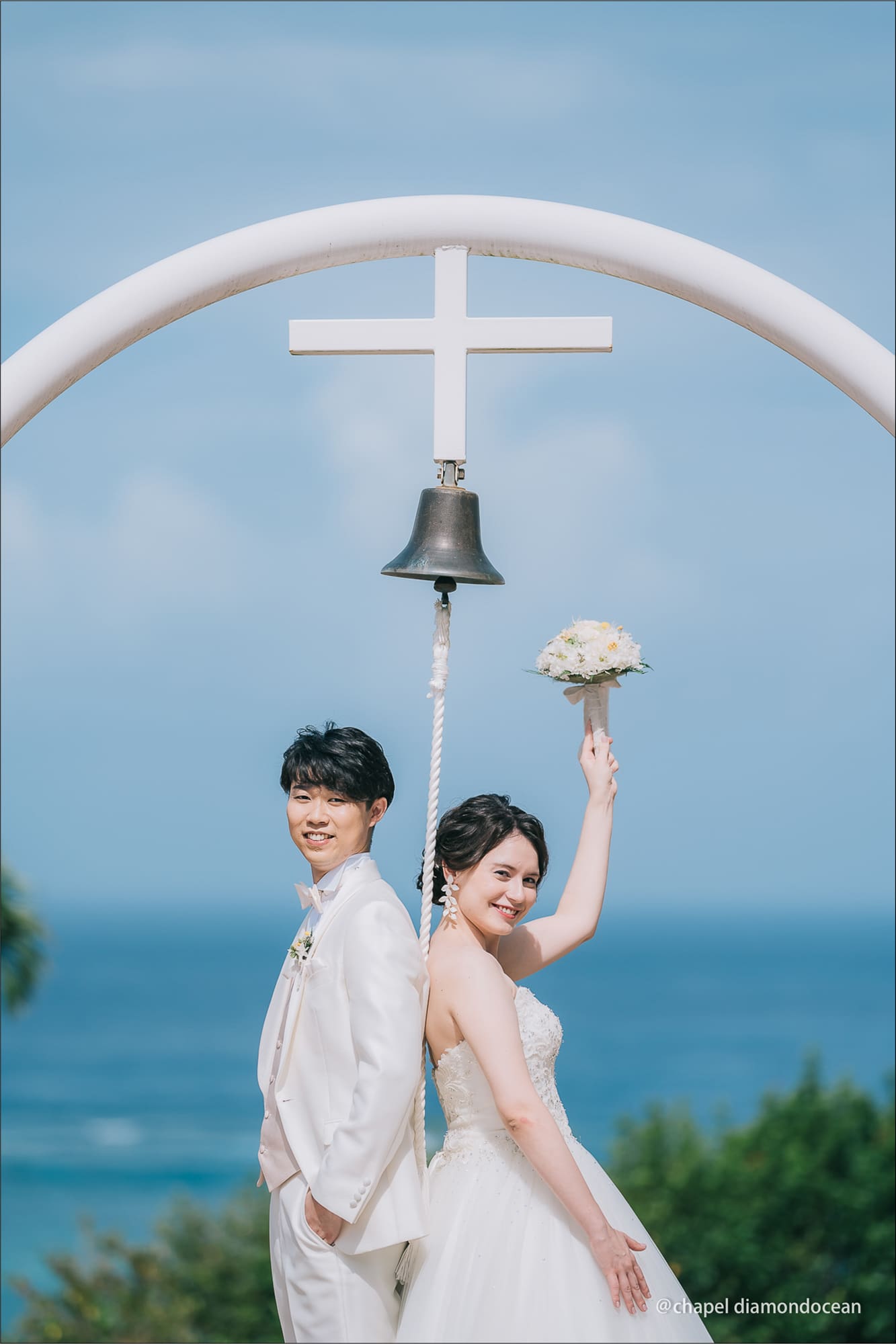 沖繩鑽石海洋教堂婚禮 圖庫