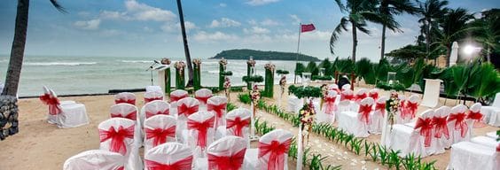 蘇梅島私人沙灘別墅婚禮 圖庫