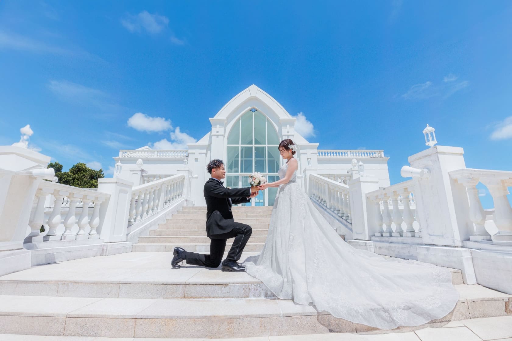 沖繩海之光露梅爾教堂婚禮 圖庫
