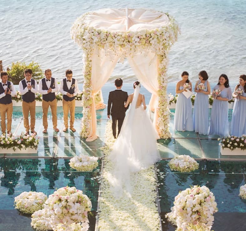 蘇梅島康瑞水上婚禮 圖庫