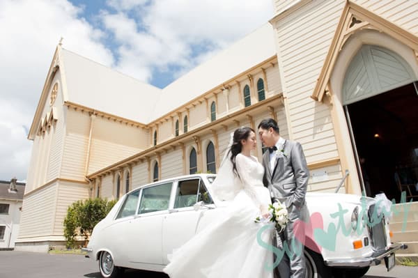奧克蘭古老大教堂婚禮 圖庫