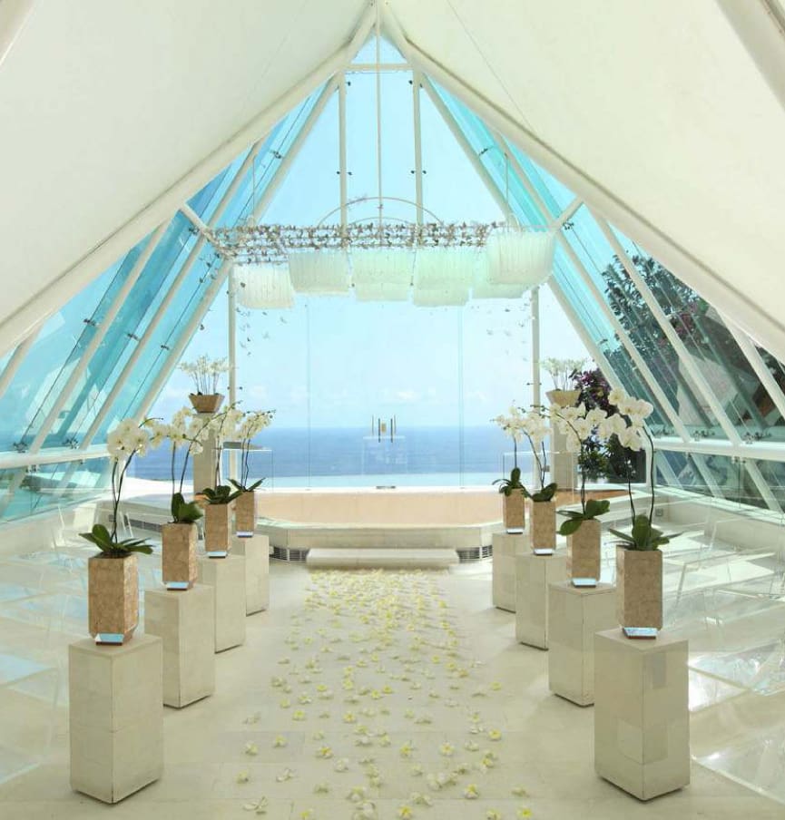 巴里島水之教堂婚禮 圖庫
