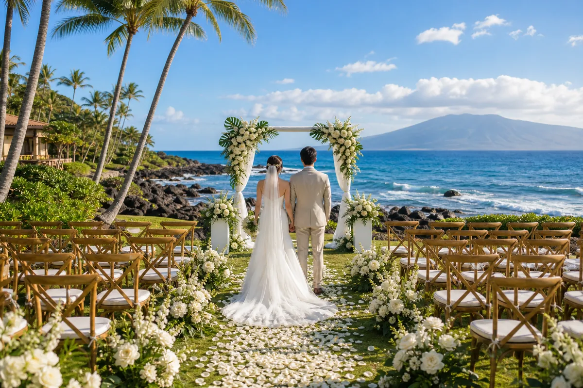 夏威夷海景草坪新人婚禮