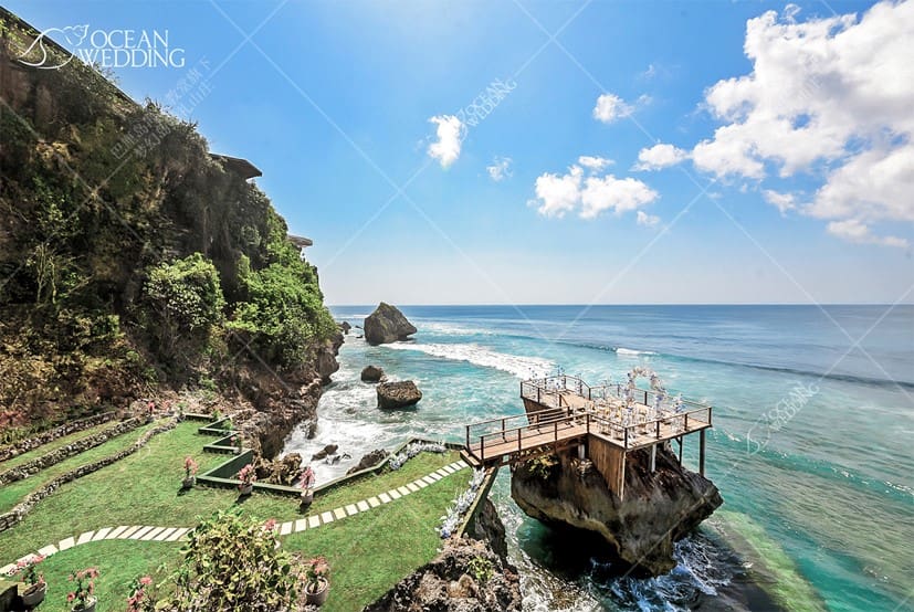 巴里島夢幻島岩石婚禮 圖庫